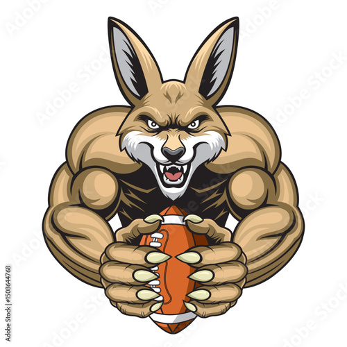 american football mascot kangaroo vector illustration design