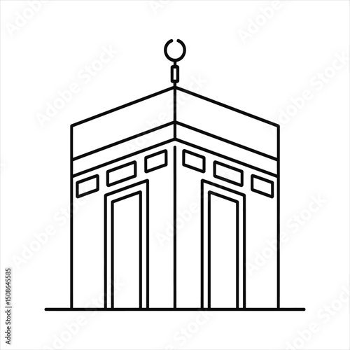 Vector drawing of a Makkah and isolated white background 