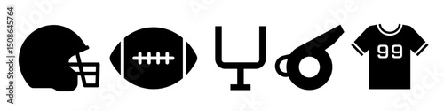American football icon. Football icon set