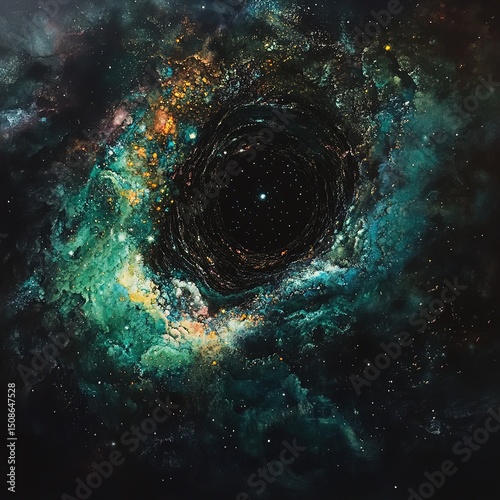 Colorful Space Nebula With Stars
