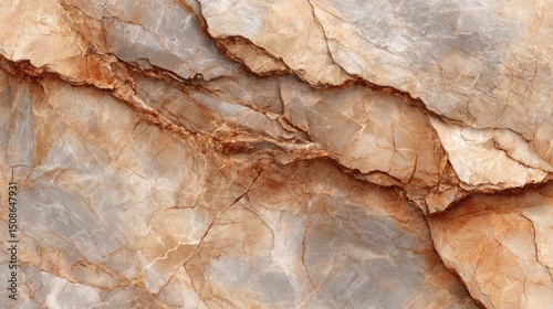 Close-up of cracked rock surface with brown and gray tones.