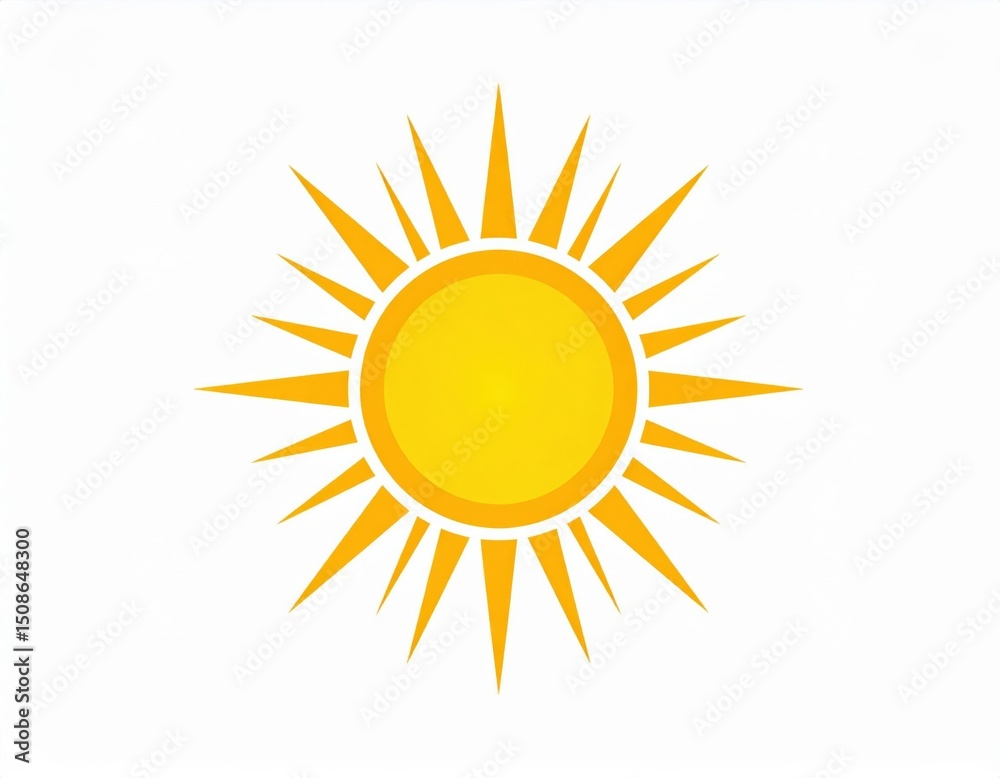 Bright Yellow Sun Icon Bright Yellow Sun Icon
