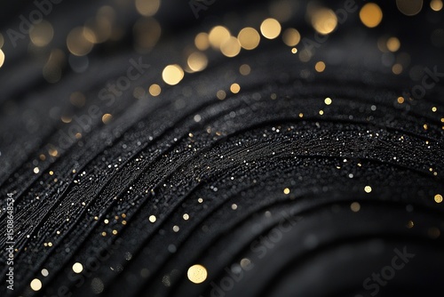 Abstract Black And Gold Design With Sparkle Texture