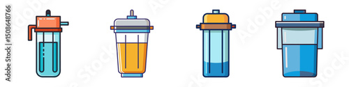 Water Filter Flat Illustration Simple Home Appliance Vector in Flat Style
