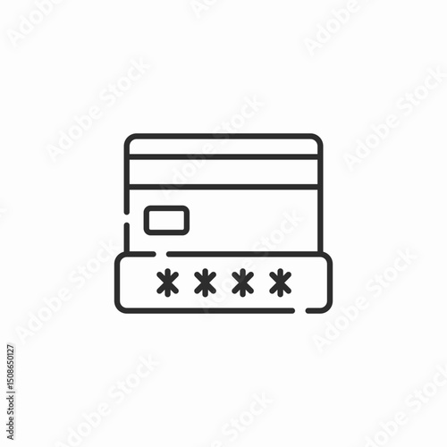 bank card pin code icon sign vector