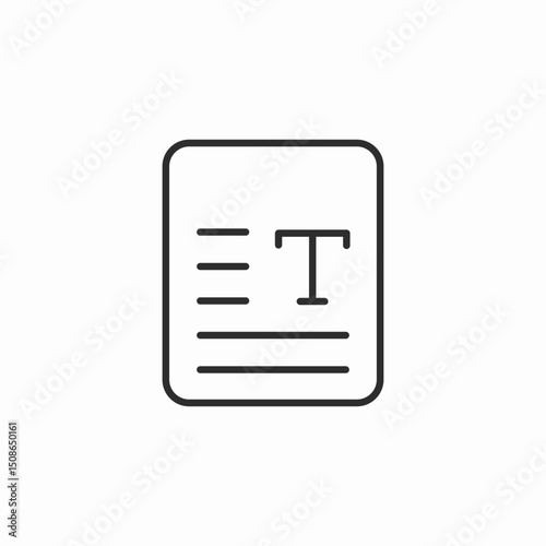 article text icon sign vector