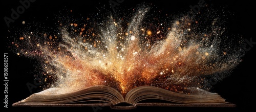 Open Book With Sparkling Explosion Of Light