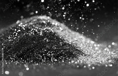 Abstract Glitter Particles Design With Black Background