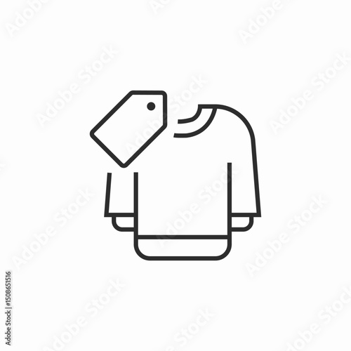 sweatshirt price tag icon sign vector