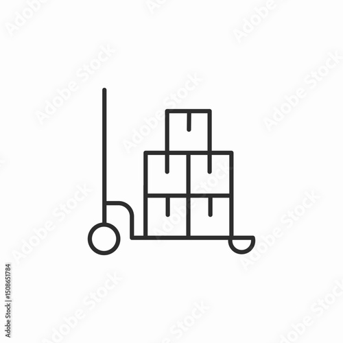 warehouse trolley icon sign vector