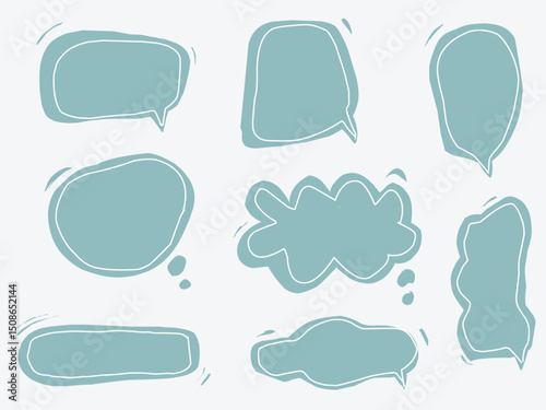 Set of Speech bubble blue color cute design  (20250528085833).eps