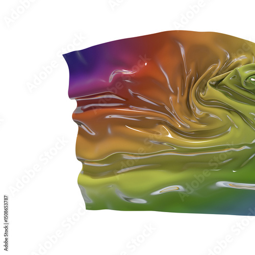 Abstract iridescent folds w...