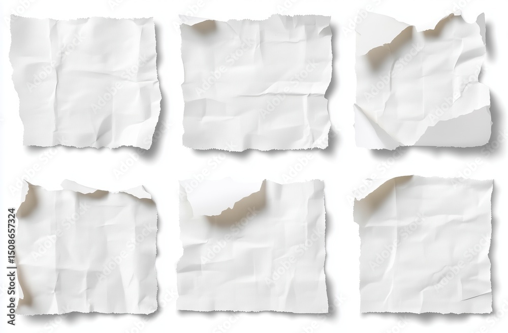 Obraz premium Six White Tape Rolls Angled Placement Light Gray BG, Modern Packaging Design Stationery Display