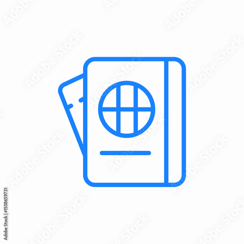 visa passport icon sign vector