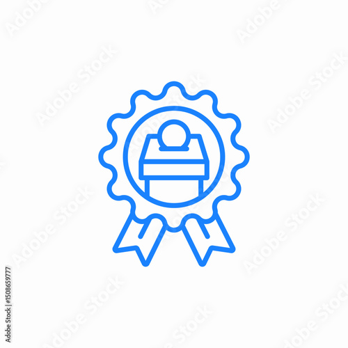 voter badge icon sign vector