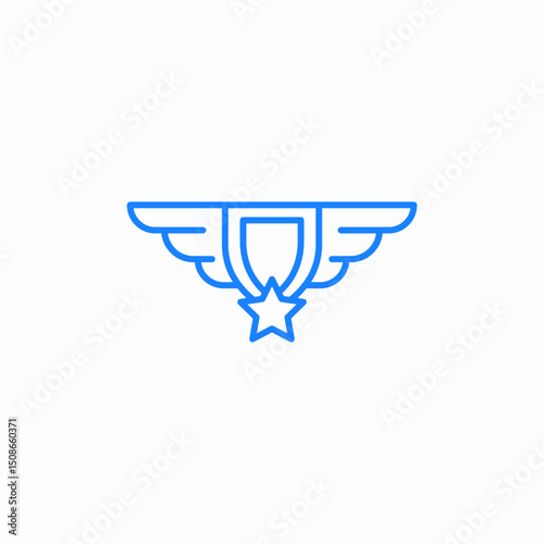 winged shield icon sign vector