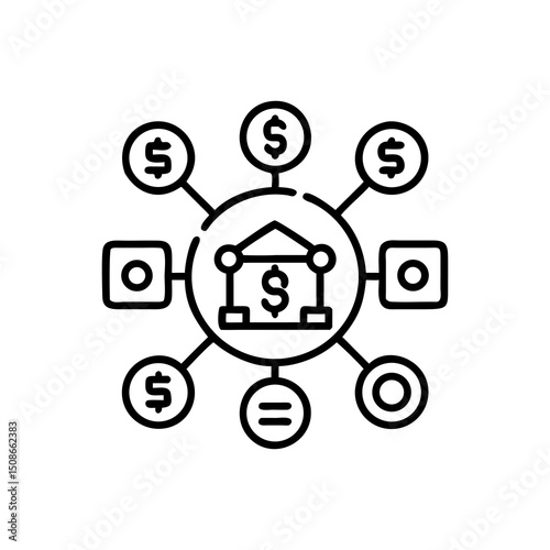 Centralized Financial System Icon