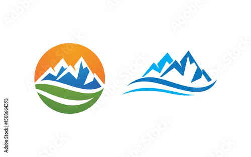 Mountain Hill icon Logo illustration design Template v.39