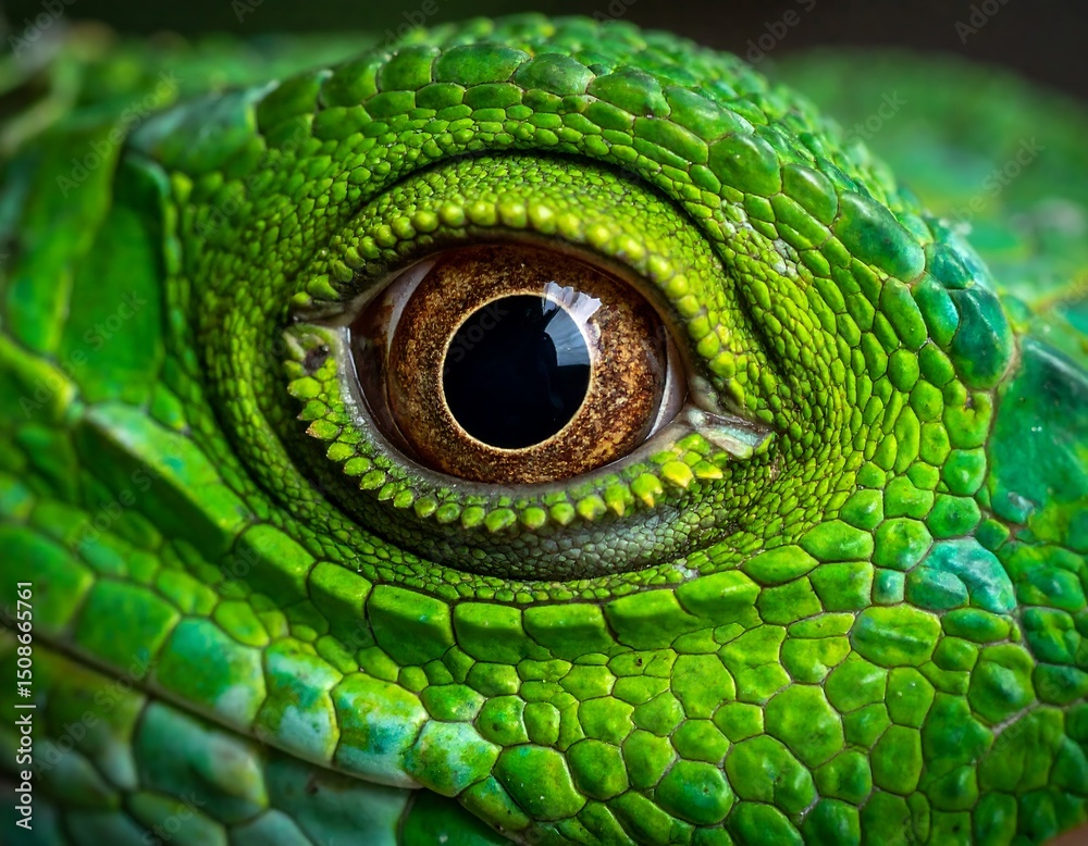 Fototapeta premium Close-up of a reptile's eye and textured scales