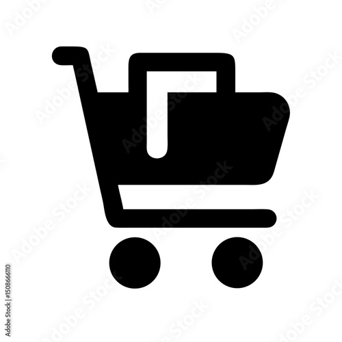 Best shopping trolley cart vector line art illustration.	
