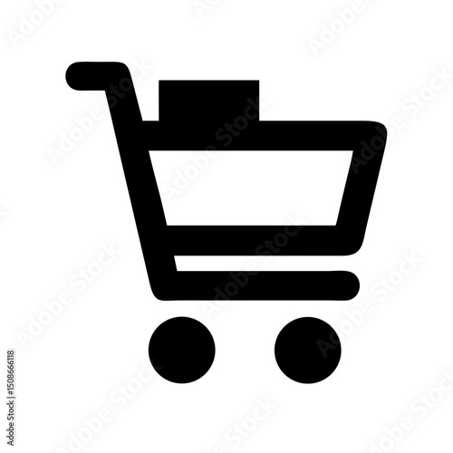 Best shopping trolley cart vector line art illustration