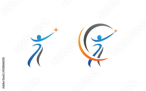 Healthy life Human fit sport logo sign illustration v.174