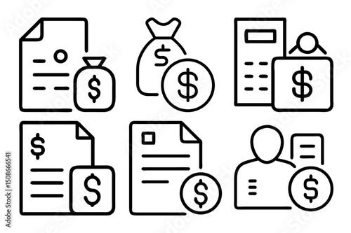 Suport icon set line art vector art illustration