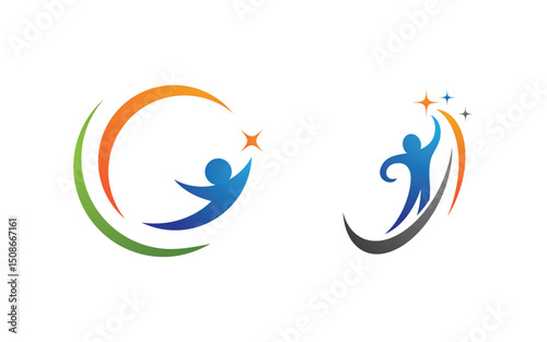 Healthy life Human fit sport logo sign illustration v.189