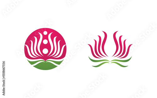Lotus flower Logo Beauty Salon Cosmetic skincare vector icon design v.146