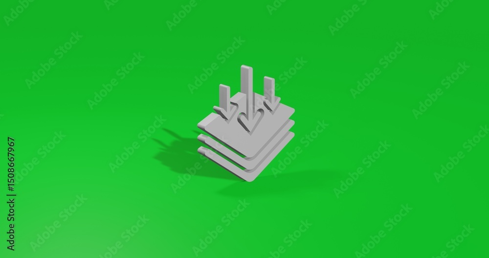 Isolated realistic white absorbent symbol front view with shadow. 3d illustration on green chroma key background Isolated realistic white absorbent symbol front view with shadow. 3d illustration on green chroma key background