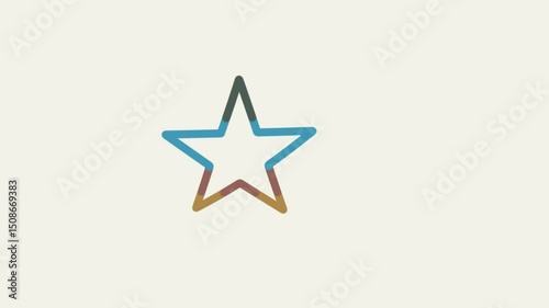 Animation of a shape with several transitions and dynamic color changes.