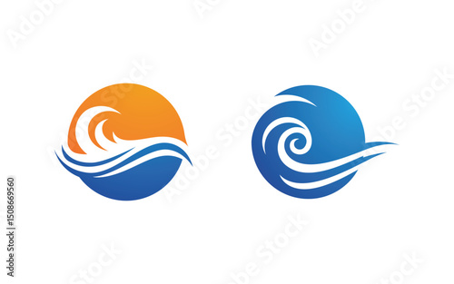 Water wave liquid vector Logo illustration design V1.173