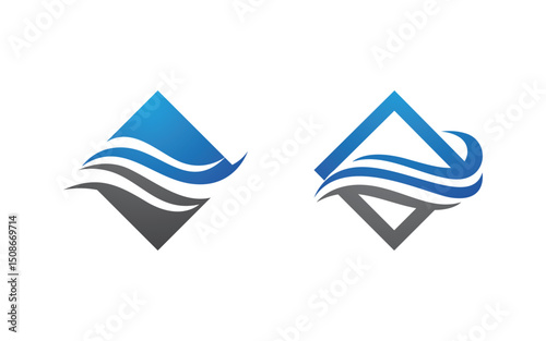 Water wave liquid vector Logo illustration design V1.178