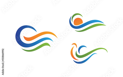 Water wave liquid vector Logo illustration design V1.182