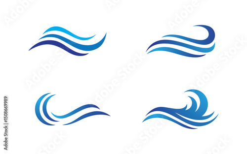 Water wave liquid vector Logo illustration design V1.186
