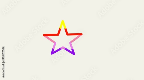 Animation of a shape with several transitions and dynamic color changes.