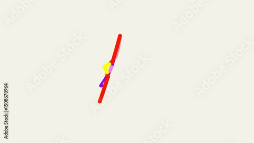 Animation of a shape with several transitions and dynamic color changes.
