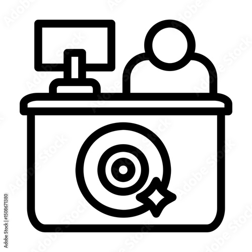 a collection of icons containing musical equipment, music stores, and musical activities