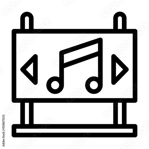 a collection of icons containing musical equipment, music stores, and musical activities