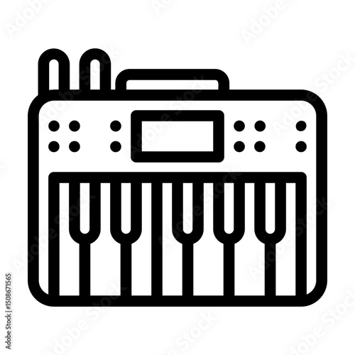 a collection of icons containing musical equipment, music stores, and musical activities
