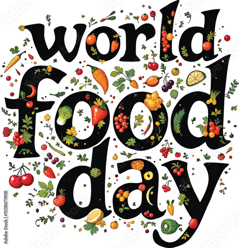 Colorful World Food Day Poster for Awareness, Education & Global Unity