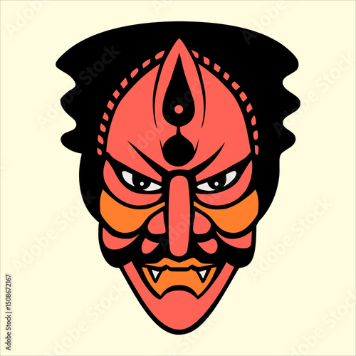 Oni Mask, Hannya Mask Illustration