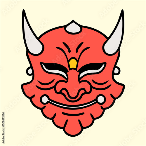 Oni Mask, Hannya Mask Illustration