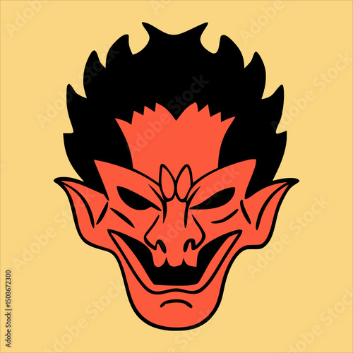 Oni Mask, Hannya Mask Illustration
