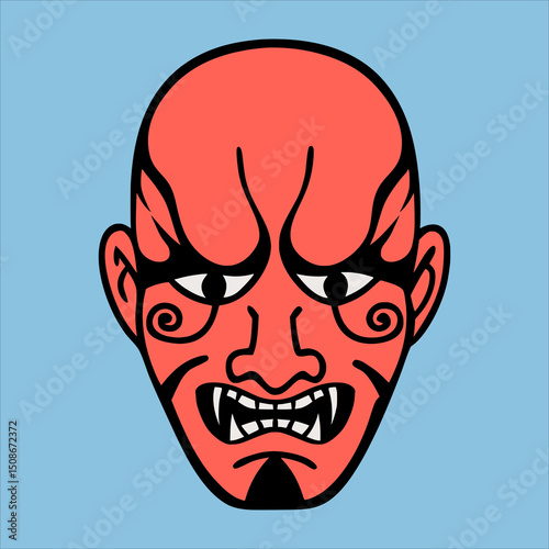 Oni Mask, Hannya Mask Illustration