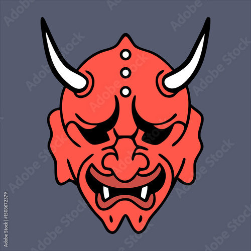 Oni Mask, Hannya Mask Illustration