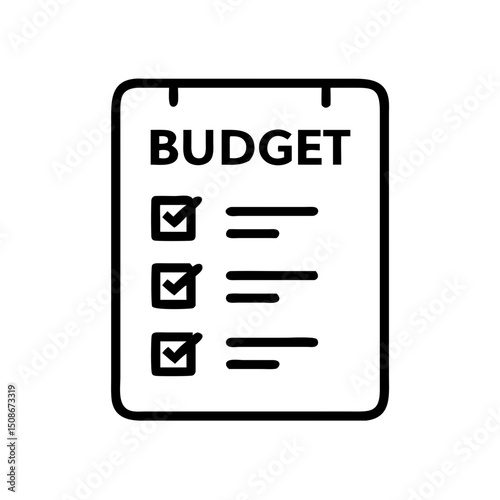 Budget checklist with checkboxes for financial planning concept  