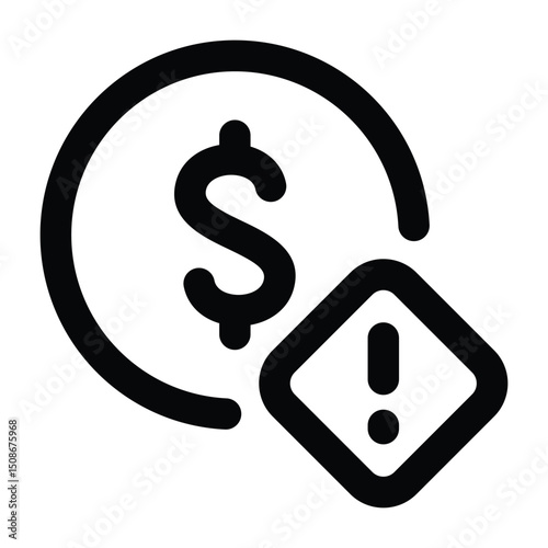 Simple Financial Crisis outline icon. The icon can be used for websites, print templates, presentation templates, illustrations, etc	
