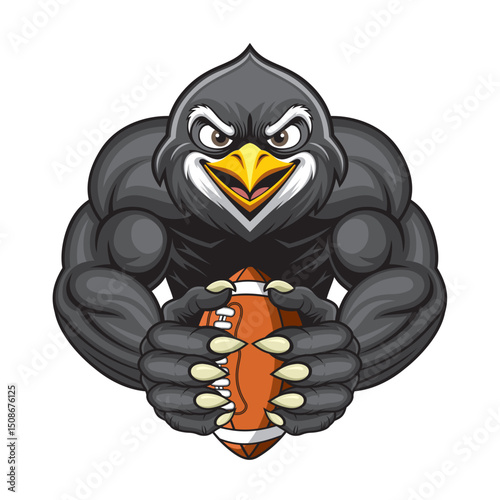 american football mascot penguin vector illustration design