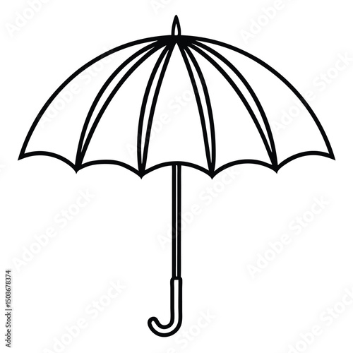 Vibrant summer umbrella icon illustration featuring a colorful parasol design perfect for weather forecasts beach themes or vacation related graphics and sunny day promotions